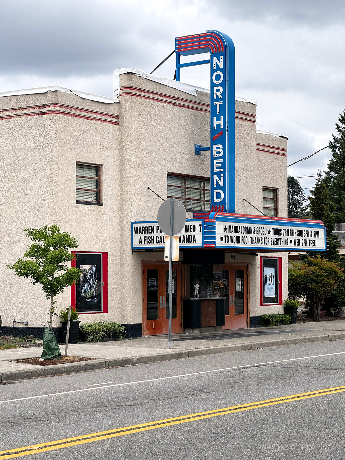 historic art deco theater in downtown North Bend, WA
