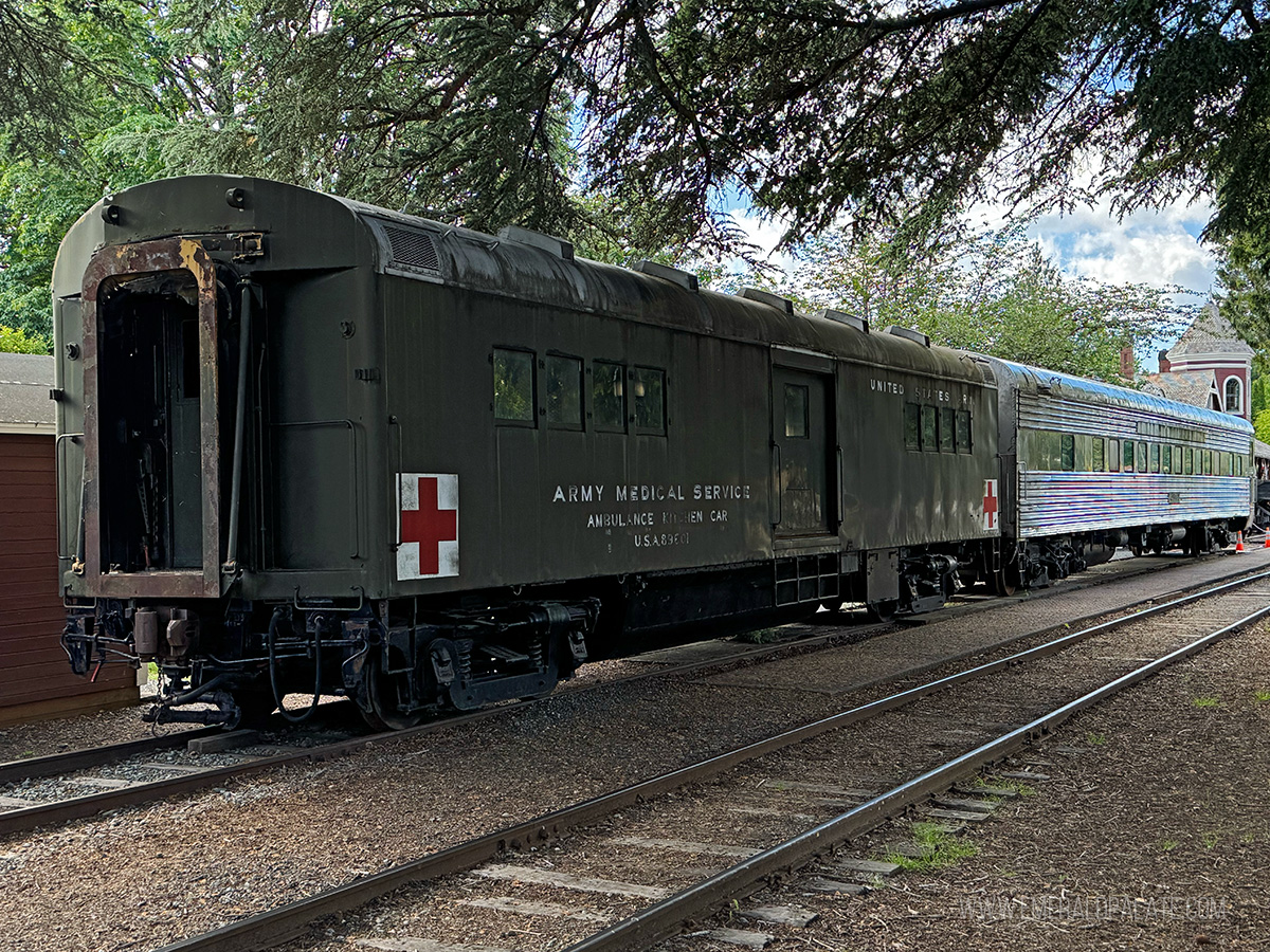 historic medic train in downtown Snoqualmie