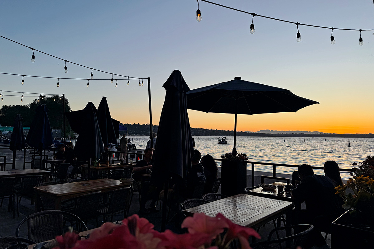 some of the best outdoor dining in Seattle overlooking Lake Washington