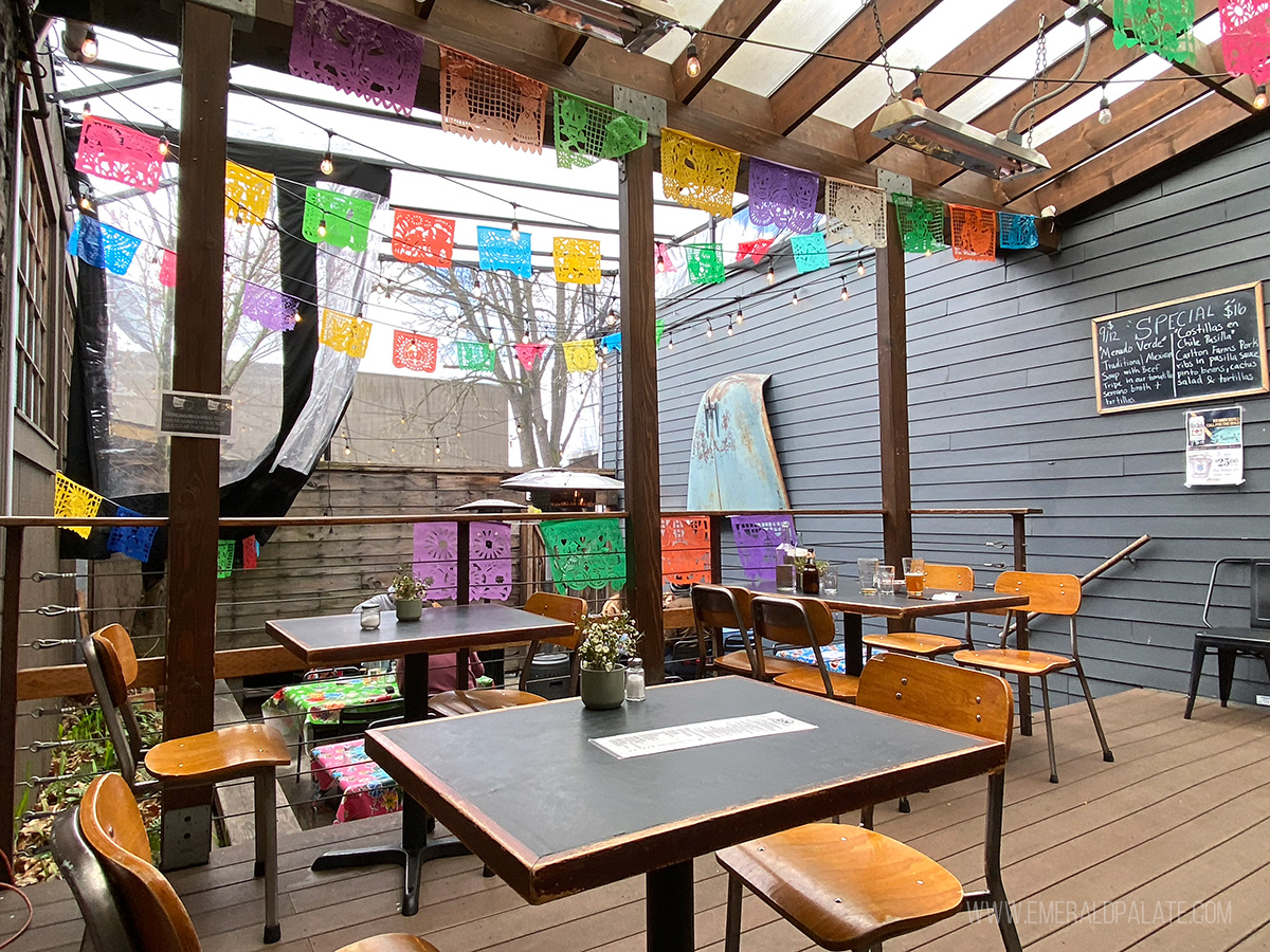 outdoor patio at a Mexican restaurant in Seattle